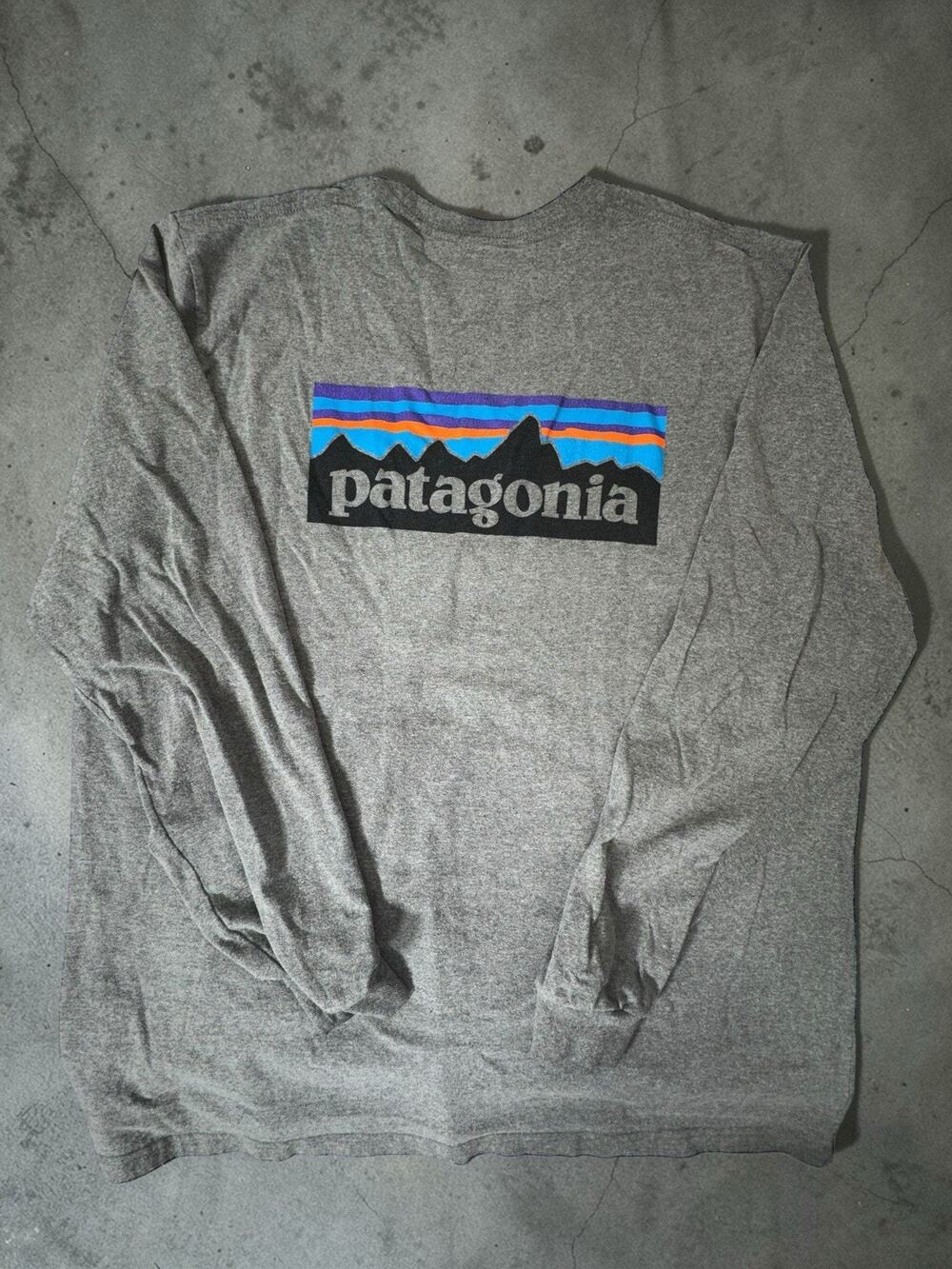 Patagonia Shirt Mens XL Gray Regular Fit Recycled P6 Responsibili Tee Hiking